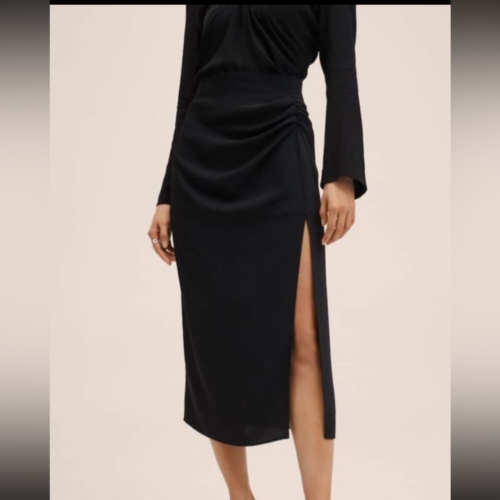 Mango Vent Midi Skirt XS